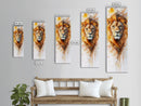 Majestic Lion Portrait Framed Canvas Print Featuring Bold African Art Style, Perfect for Rustic or Wildlife-Inspired Interiors