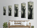 Watercolor Angel Canvas Print with Elegant Moody Design, Dark Angels Wall Art Gift Idea, Vertical Bedroom Zen Art Piece