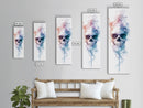 Skull Art Framed Canvas Print in Ethereal Watercolor Design, Halloween Decor and Moody Wall Art with Rustic Aesthetic Appeal