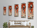 Skateboarder Canvas Print, Red and Black Urban Wall Art, Graffiti Inspired Vertical Artwork, Gift Idea for Living Room or Teen Bedroom