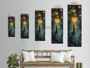 Mystical Heart Silhouette Canvas Print with Starry Night Forest, Moody Wall Art Gift Idea in Whimsical Romantic Style
