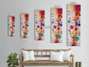 Colorful Abstract Dots Canvas Print Whimsical Art Modern Wall Decor Playful Vertical Art Gift Idea Light Pink Wall Art