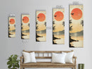 Seagulls At Sunset Beach Framed Canvas Print | Coastal Wall Art | Tropical Landscape Art | Nautical Painting | Living Room Decor