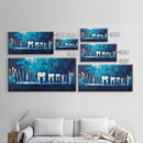 Modern Dental Art Framed Canvas Print, Dental Office Decor, Blue and Green Wall Art, Coastal Wall Art, Guest Room Art, Vertical Wall Art