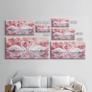Elegant Swan Painting Framed Canvas Print Featuring Swan Painting and Moody Art Pink Wall Art Bedroom Wall Art Romantic Living Decor