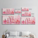 Pink Makeup Canvas Print | Therapy Art | Feminine Wall Art | Light Pink Bedroom Decor | Romantic Vanity Framed Canvas Print
