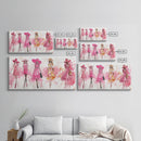 Fashion Sketch Canvas Print Pink Wall Art Whimsical Decor Fashionista Gift Idea Artistic Living Room Accent Modern Feminine Aesthetic