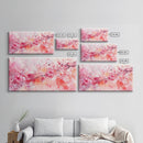Vibrant Cherry Blossom Canvas Print | Pink Orange Wall Art | Spring Inspired Artwork | Living Room Above Sofa Decor | Horizontal Art