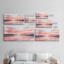 Serene Pink Sunset Canvas Print | Coastal Landscape Art | Nautical Wall Decor | Bedroom Above Bed Art | Horizontal Panoramic Artwork