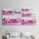 Gemstone Painting Canvas Print - Pink Abstract Art Minimalist Gemstone Painting Coastal Decor Feminine Gift Idea Wall Ar
