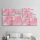 Vintage Chandelier Canvas Print in Soft Pink, Elegant Rustic Wall Art with Wabi Sabi Aesthetic, Perfect Guest Room or Living Room Art