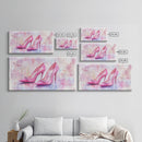 Glamorous Pink High Heels Canvas Print, Fashion Art, Whimsical Room Decor, Light Pink Wall Art, Feminine and Stylish Bedroom Art
