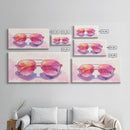Retro Sunglasses Art Canvas Print | Fun Pink Wall Art | Whimsical Framed Canvas Print | Boho Chic Decor | Gift Idea | Dorm Room Art