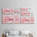 Bow Tie Trio Painting with Pink Orange Wall Art Aesthetic Framed Canvas Print, Whimsical Art Bedroom or Living Room Decor