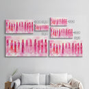 Elegant Lipsticks Display Painting as Pink Abstract Wall Art on Canvas Print, Makeup Collector Vanity or Bedroom Accent Decor