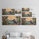 Exotic Jungle Elephant Canvas Print Rustic Botanical Decor Moody Art Wildlife Art Living Room Wall Art Gift Idea