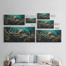 Magnificent Octopus Canvas Print Nautical Wall Art Coastal Decor Rustic Living Room Art Above Couch Art Gift Idea