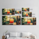 Tropical Sunset Cocktail Canvas Print, Vibrant Kitchen Wall Art, Foodie Home Decor, Botanical Drink Painting, Dining Room Cocktail Art