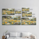 California Poppy Art Landscape Framed Canvas Print Wildflower Wall Art Rustic Decor Above Sofa Living Room Art Gift Idea