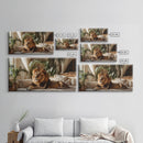 Vibrant Lion Wall Art Framed Canvas Print With Rustic Decor Perfect Above Sofa Living Room Art Gift Idea Wild Elegance Home Decor