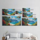 Lush Hawaiian Coast Canvas Print Coastal Painting Nautical Wall Art Panoramic Art Tropical Landscape Art Above Bed Wall Art Gift Idea