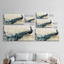 Stunning Peacock Art Framed Canvas Print, Bold Wildlife Wall Decor, Moody Nature Painting, Bedroom Above Sofa Art Gift Idea