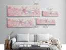 Hand-Painted Snowflake Art Canvas Print, Christmas Rustic Winter Wall Decor, Light Pink Abstract Artwork, Cozy Living Room Art Gift