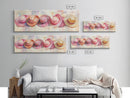 Pink Hats Wall Art Canvas Print Pearlescent Elements, Minimalist Abstract Artwork, Perfect Addition to Feminine Rustic Decor