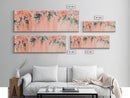Floral Wildflower Painting Framed Canvas Print, Watercolor Botanical Prints in Peach and Green, Vertical Rustic Farmhouse Wall Art