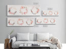 Wildflower Wreath Painting Framed Canvas Print in Pastel Pink and Green, Vertical Rustic Farmhouse Artwork, Botanical Gift Idea
