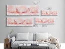 Shell Painting Framed Canvas Print Featuring Coastal Shells in Pastel Pink, Nautical Decor Idea, Horizontal Coastal Artwork