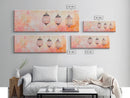 Moroccan Lanterns Canvas Print Pink Orange Wall Art Boho Decor Rustic Living Room Artwork Horizontal Farmhouse Style Gift Idea