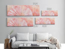 Framed Canvas Print Light Pink Abstract Fan Art Coastal Cowgirl Wall Art Minimalist Rustic Decor Living Room Art Horizontal Painting