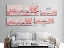 White Dove Painting on Cherry Branch, Canvas Print, Cherry Blossom Art, Bedroom Aesthetic, Whimsical Decor, Spring Wall Art Style