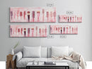 Light Pink Combs and Brushes Wall Art, Framed Canvas Print, Feminine Whimsical Art, Makeup Room Wall Art, Girly Room Decor