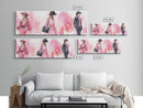Fashion Illustration Wall Art, Framed Canvas Print, Light Pink and Black Modern Style, Above Sofa Artwork, Whimsical Statement Piece