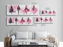 Fashion Silhouette Canvas Print Whimsical Art Pink Abstract Wall Art Minimalist Women’s Fashion Wall Art Bedroom Art Decor