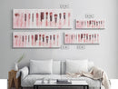 Framed Canvas Print of Makeup Brushes and Combs in Pink Ideal Gift Idea with Whimsical Art for Vanity or Beauty Room Wall Decor