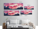Forest Sunset Framed Canvas Print, Moody Evening Sky Painting, Smoky Mountain Landscape Art, Living Room or Bedroom Wall Decor