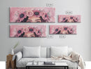 Floral Crown Canvas Print Pink Rose Painting Goddess Art Print Feminine Wall Art Botanical Artwork Whimsical Framed Bedroom Art