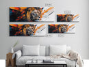 Vibrant Lion Abstract Framed Canvas Print, Lion Wall Art, Colorful Painting, Rustic Wall Art, Gift Idea, Above Couch Art, Living Room Decor