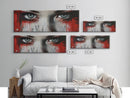 Moody Abstract Canvas Print Framed, Dark Romance Painting Wall Art, Unique Portrait Artwork Gift Idea Modern Home Decor Accent