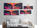 Vibrant Eyes Abstract Canvas Print, Modern Whimsical Wall Art, Colorful Art Gift Idea Bedroom Boho Artistic Expression Decor