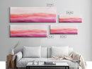 Horizontal Canvas Print Abstract Pink Landscape Extra Wide Moody Art Minimalist Wabi Sabi Bedroom Wall Decor Living Room Pastel
