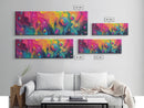 Abstract Swirl Framed Canvas Print Vibrant Colors Whimsical Art Modern Painting Lively Wall Art Guest Room Decor