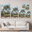 Tropical Beach House Canvas Print – Hawaii Art Coastal Landscape, Rustic Nautical Decor, Seaside Living Room Framed Wall Art