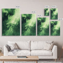 Modern Abstract Green Canvas Print, Sage Green Wall Art, Farmhouse Decor, Minimalist Vertical Art, Living Room Rustic Decor