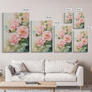 Soft and romantic watercolor roses, framed canvas print, rose painting, botanical prints, perfect floral wall art for bedroom or living room