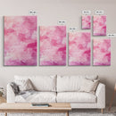Calligraphy Pink Abstract Framed Canvas Print, Light Pink Wall Art, Romantic Handwriting Aesthetic, Minimalist Art Bedroom or Office Decor