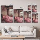 Cherry Blossom Dream Framed Canvas Print Light Pink Japanese Inspired Bedroom Art Cozy Home Floral Wall Decor Feminine Artwork Gift